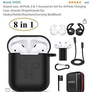 New Silicone AirPod Case Cover w/Accessories